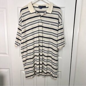 Nautica Men's Striped Polo Shirt - Black and White